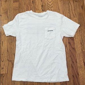 white Patagonia tshirt